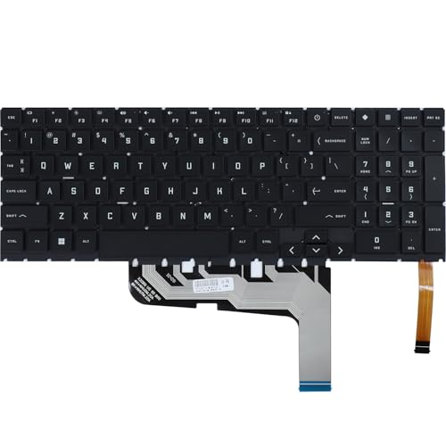 Replacement Colorful Backlight Keyboard for HP Omen 67 15-EK 16-B 16-C Series Laptop, Red Letters US Layout Backlit Keyboard PN: TPN-Q236 TPN-Q265 TPN-Q280 TPN-C167