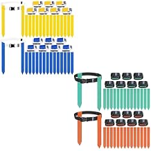 Flag Football Belts, Ajustable Flag for Flag Football, Teal and Orange Flags with Black Belt and Blue and Yellow Flags with White Belt Bundle 28 Players