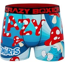 CRAZYBOXER The Smurfs Lazy Smurf Men's Boxer Briefs and Socks (Creative Packaging)