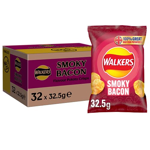 Walkers Smoky Bacon Crisps Box, 32.5 G Case Of 32