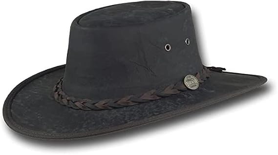 Barmah Foldable Squashy Kangaroo Hat Crinkle Brown (1018)