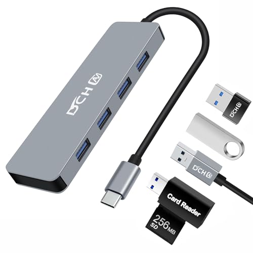 USB C Hub 3.0, DCHAV 4-Port USB Splitter Data USBc Hub Multiport Adapter for Laptop PC Desktop Computer Notebook Printer HDD Keyboard and Mouse Compatible with Windows Mac Linux Chrome