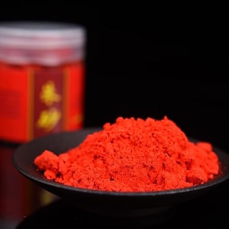 Zhmyyxgs feng Shui Natural Red Sand Cinnabar Powder Crystal Pigment Powder Cinnabar Ink Powder for Taoists Evil Spirit Charm Very fine Powder 300 mesh (300g)