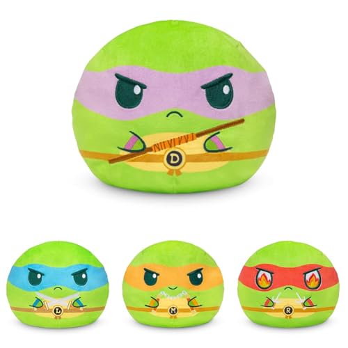 TeeTurtle Teenage Mutant Ninja Turtles 6 Reversible Plushie Bundle - Includes Raphael, Donatello, Leonardo, and Michelangelo - Cute Kawaii Soft Stuffed Animal