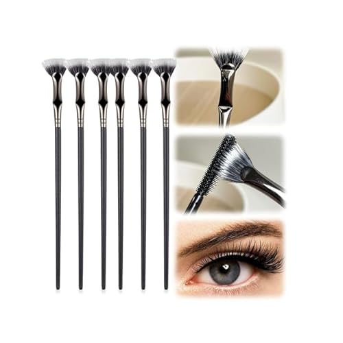 Folding Angle Scalloped Lash Brush,Mascara Brush Eyelash Comb Separator for Upper Lower Eye Lash,Foldable Curled Eyelash Brush Eye Makeup Tools 6 PCS