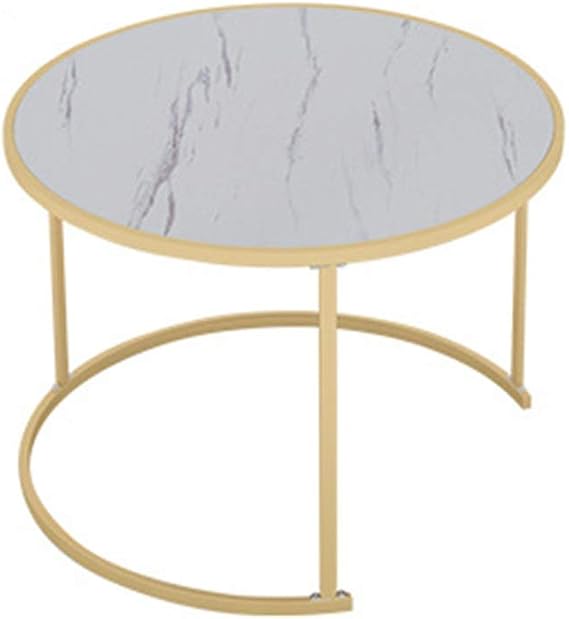Metal Round Tea Table/Side Table/Marble Table/Metal Frame - Size Optional (Size : 80cm*80cm*45cm)