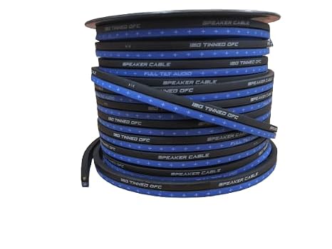 Full Tilt by Sundown Audio 12 AWG OFC Tinned Copper Wire 100ft Bulk Spool, Ultra-Flexible Car Audio Power/Ground Cable, Anti-Corrosion, High Strands Matte Blue/Matte Black