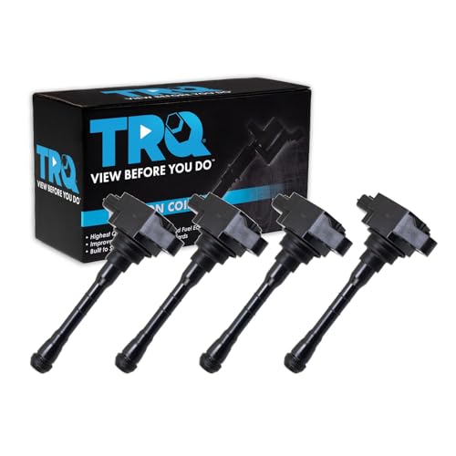 TRQ Ignition Coil Set 4 Piece Compatible with 18-23 Nissan Altima 18-21 Kicks 21 Rogue 20-21 Versa