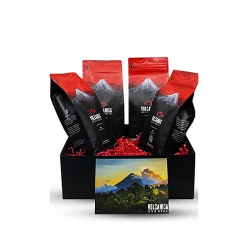 Flavored Decaf Coffee Gift Box, Whole Bean, Fresh Roasted, 4 X 16-ounces, Caramel Chocolate, French Vanilla, Hazelnut, and Pumpkin Spice
