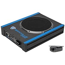 Rockville USS10 800W 10" Slim Under-Seat Active Car/Truck Subwoofer, Built-in Amplifier, High-Level Inputs, Remote Bass Knob, PWM Power Supply