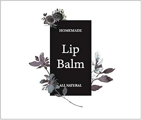 Homemade Skincare Products Adhesive Labels Stickers for Lip Balm Handcream Candle Container Tubes 20pcs (Lip Balm - Black & White)