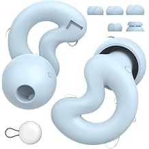 Ear Plugs for Sleeping NRR24dB, Reusable Silicone Ear Plugs for Snoring, Side Sleepers-10 Ear Tips XS/S/M/L/Double Layer