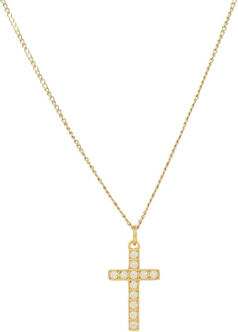 LEGENSTAR Cross Necklace for Women Stainless Steel Rhinestone Oval Pendant Cross Necklace Dainty Sideways Crystal Cross Silver/Gold Diamond Necklace for Women