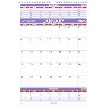 AT-A-GLANCE 2026 Wall Calendar, 15-1/2" x 22-3/4", Large, 3-Month Reference (PM62826)