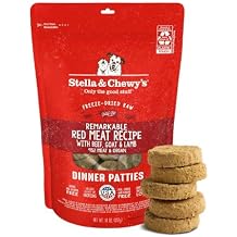 Stella & Chewy's Freeze-Dried Raw Dinner Patties - Remarkable Red Meat Blend - High Protein Grain-Free Puppy & Dog Food - Perfect For Picky Eaters - 14 oz