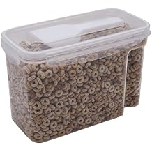 Kitchen Details Cereal Container with Scooper | Medium | Airtight | Food Tin | Keeps Fresh | Kitchen & Pantry Storage Organizers | Clear