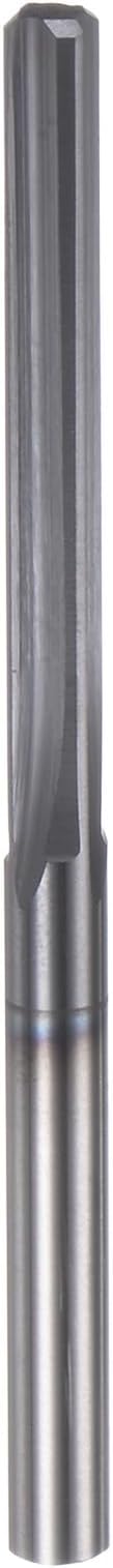 HARFINGTON Carbide Chucking Reamer 0.128"(3.251mm) Dia Straight Flute Straight Shank Machine Reamer Tool for Metal and Lathes CNC Machining Centers, Black