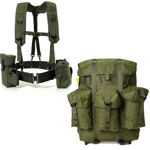 MT Military ALICE Yoke Shoulder Strap with Belt, Utility Army Butt Pack with ALICE Medium Pack