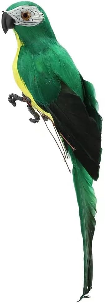2 Pcs Artificial Birds Fake Parrot Foam Feather Parrot Birds for Home Garden Lawn Decoration Ornaments Party Accessories 25cm