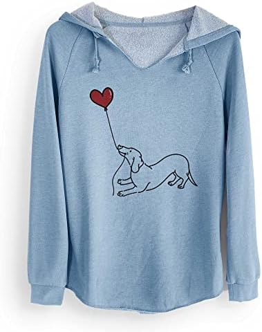 Inkopious Dachshund Heart String - Womens Cali Wave Hooded Sweatshirt