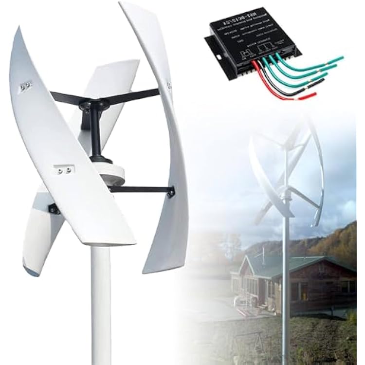 Vertical Wind Power Turbine Generator 10000W,3 Blades 35H Portable Helix Maglev Wind Power Turbine Generator Kit,with Charge Controller Nature Power System,for Marine RV Home Industrial,220V