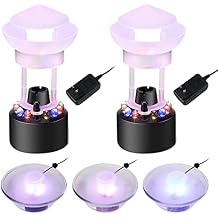 2 Sets Halloween Party Mist Maker Ultrasonic Mist Maker Fogger with Waterproof Frame Ultrasonic Fogger Halloween Party Decor Mist Maker Fogger with LED Lights for Holiday Party (Black)