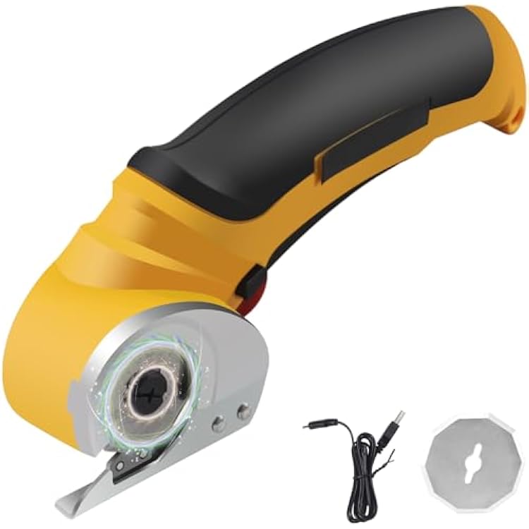 Cordless Electric Scissors, 4V Cardboard Cutter, Cordless Fabric Scissors, Electric Box Cutter with Blade for Box, Leather