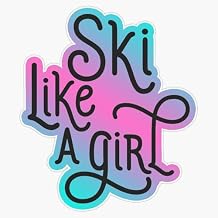 Ski Like A Girl Pink Hombre Sticker Decal Laptop Car Window Vinyl 5"
