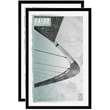 MCS Foundation 14x22 Poster Frame Traditional Black, Vertical & Horizontal Wall Hanging Large Picture Frame for Photos, Posters & Art Prints (2-Pack)