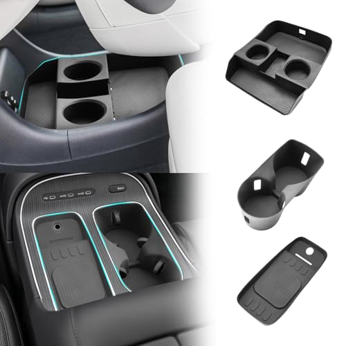 SHAOHAO 3 Pcs for 2026 Hyundai Palisade Lower Organizer for 2026 Hyundai Palisade Accessories Under Console Organizer & Cup Holder & Charging Mat 2026 Palisade LX3 Buttom Insert Box Only for 7-Seat