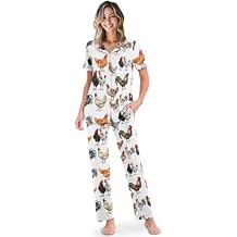 Womens Summer Pajama Sets Short Sleeve Button Down Tops with Long Pants Soft Sleepwear Casual Pjs Lounge Set S-XXL