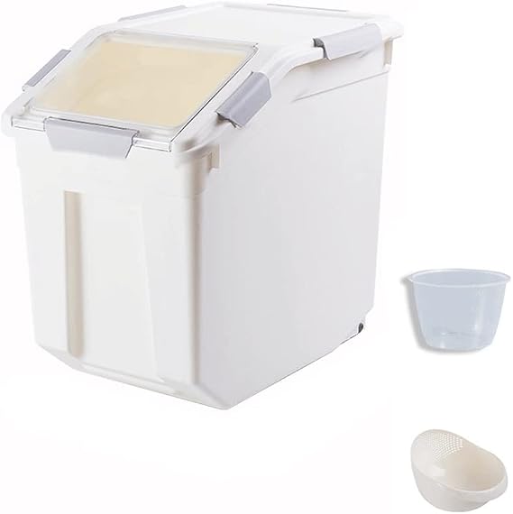 Grain Rice Storage Bin Food Containers, Rice Storage Container for Cereals Strong Tightness Kitchen Containers for Rice and Cereals of Various Sizes(10kg)