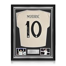 Luka Modric Signed Real Madrid 2024-25 Soccer Jersey. Superior Frame