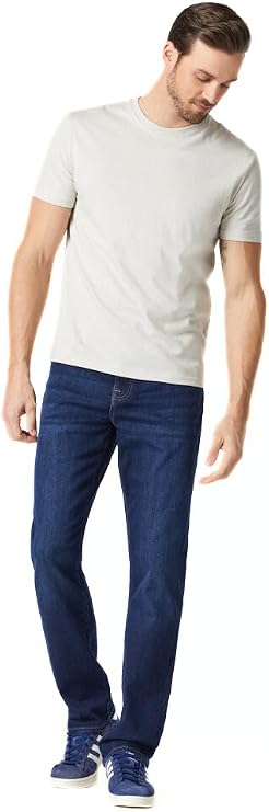 Mavi Men's Matt Mid Rise Relaxed Straight Leg Jeans, Deep Brushed Williamsburg, 33 x 32
