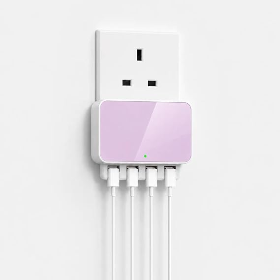 USB Charger Plug 4 Port, Multi Device USB Wall Charger Adapter
