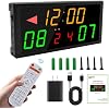 LED Electronic Scoreboard with Power Supply,Score Keeper with Timer Clock,Portable Digital Scoreboard with Remote for Corn Hole,Board Game,Indoor & Outdoor Game