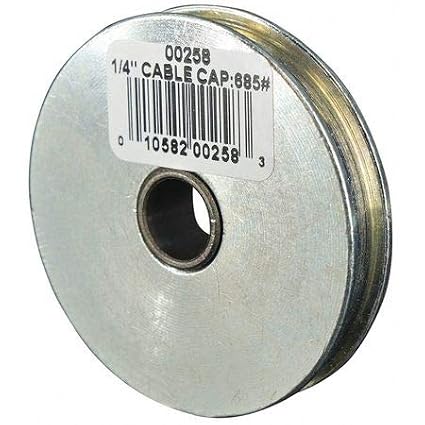 Sheave, Wire Rope, 1/4" Max Cable Size, 685 lb. Max Load, Zinc Plated