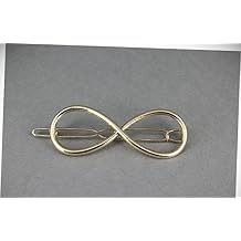 Perfect Hairstyle with Our Hair Accessories - Gold Infinity Barrette Outline Shape Metal Hair Clip Barrette Shiny 2.25" Long Fashionable Hair Accessory Hair Jewelry Accessories for Lady Women