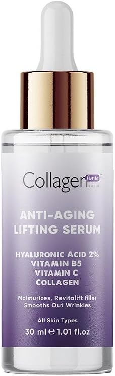 Collagen Forte Hyaluronik Asit Serum 30ml, Yaşlanma Karşıtı, Kolajen Içerikli, Vitamin B5, C Vitamini