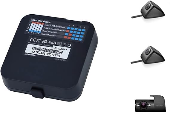 Thinkware Multiplexer Bundle with 2 Side Cameras and 1 Interior IR Infrared Camera for Up to 5 Channel Recording