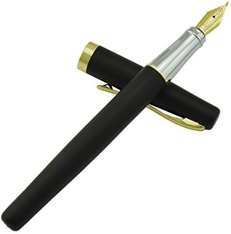 erofa Duke 209 Bent Nib Fountain Pen Matte Black, Fude Calligraphy Writing Pen with Converter