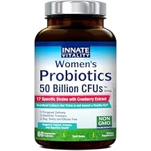 Innate Vitality Probiotics for Women, 50 Billion CFUs, 17 Proven Strains, 60 Veggie Caps, Formulated with Prebiotics and Cranberry Extract,Non-GMO, Supports Vaginal, Digestive and Immune Health