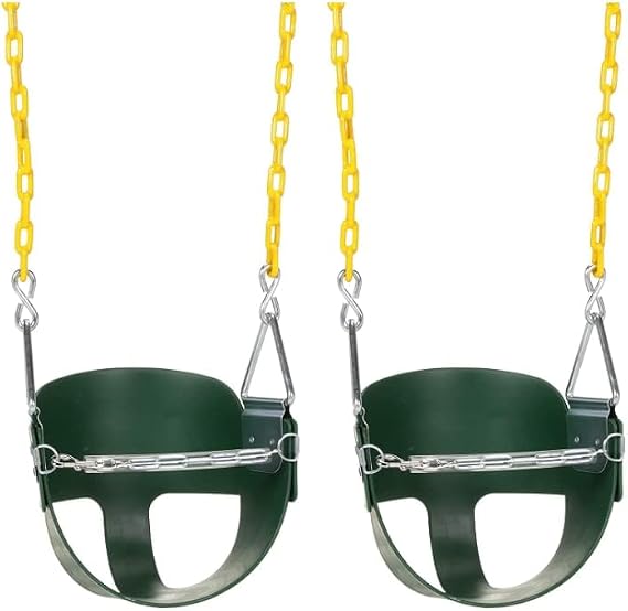 Eastern Jungle Gym High Back Half Bucket Toddler Swing Seat, Green, 2-Pack