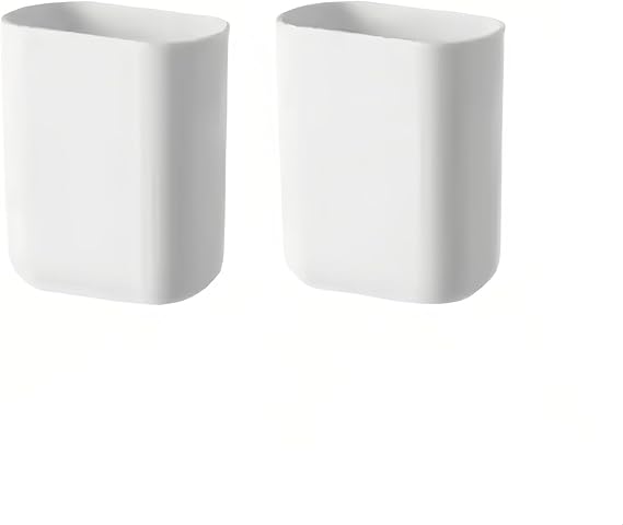 2-Pack Stick-On Wall Mount Remote Holder - No Drill, Damage-Free Adhesive for TV/AC Remotes, Phones, Pens, for Bathroom Kitchen Office - Fits Any Decor, White (Easy Install, Space-Saver)