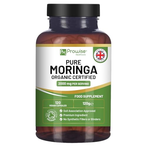 Moringa Capsules 2000mg - 120 Vegan Moringa Leaves Capsules | Made in UK by Prowise Healthcare