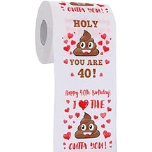 40th Birthday Gifts for Women, Men, Her, Him - Happy Prank Toilet Paper - 40th Birthday Decorations, Party Supplies Favors - 40 Years Old Funny Gag Gift Ideas, Novelty Bday Present for Friends, Family