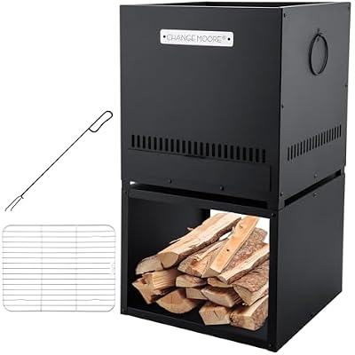 CHANGE MOOER 2 in 1 Fire Pit Outdoor, Multi-Fuel Wood Burning Firepit with Storage Base, Cooking Grids, Fire Hook, Adjustable Carbon Plate Double Height, Portable Outdoor Stove for Grill BBQ