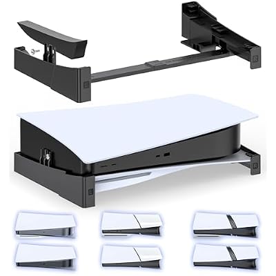 OIVO PS5 SlimPro Horizontal Stand for Disc & Digital Console, Stable PS5 Accessories Base Stand with Upgraded Support Rods on Bottom & Scalable Design for PlayStation 5 Console-Black