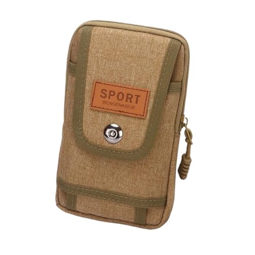 Outdoor Waist Bag Purse Waist Fanny Pack Men 6.5 Inches Phone Pouch Camping Hunting Tactical Edc Bag Unisex Worker BagBrown