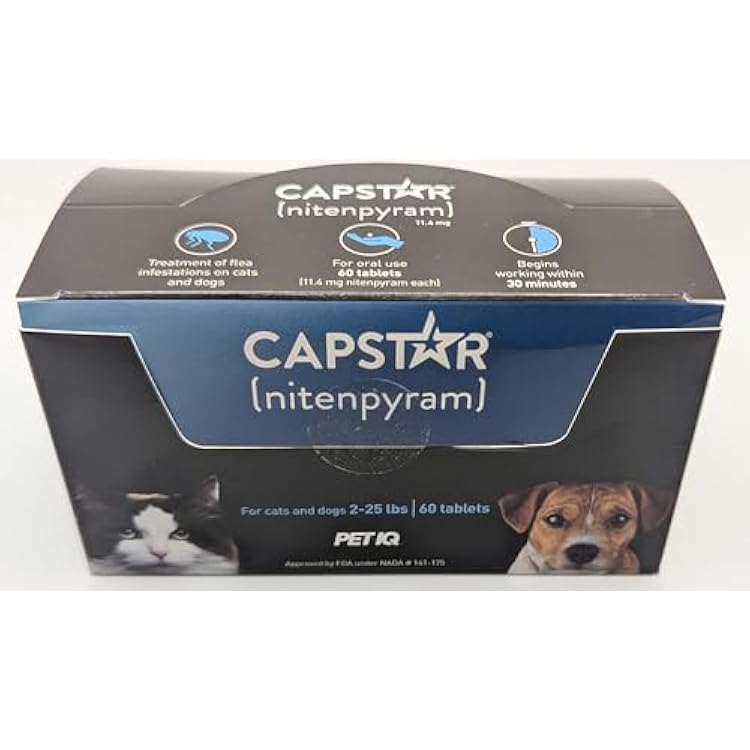 CAPSTAR Blue FAST ACTING for Dogs Cats 2-25 lbs. 60 Tabs